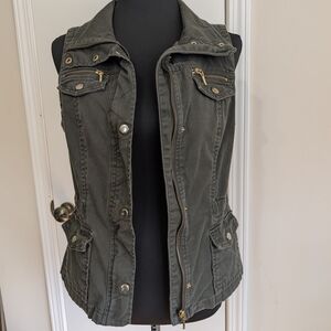 INC International Concepts Dark Green Utility Vest